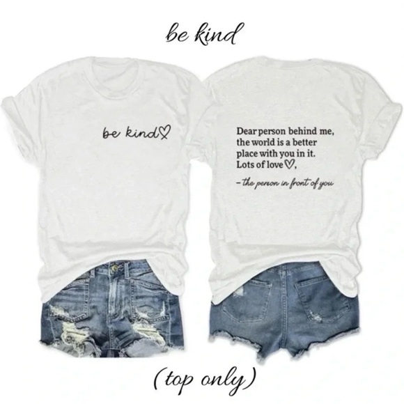 Dear Person Behind ME T Shirt, Be Kind Shirt Women’s Casual Tee Size Large NWT - Picture 12 of 12